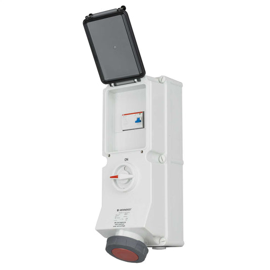 Mennekes 63A 3P+N+E 415V Interlocked Switched RCD Protected Socket IP67