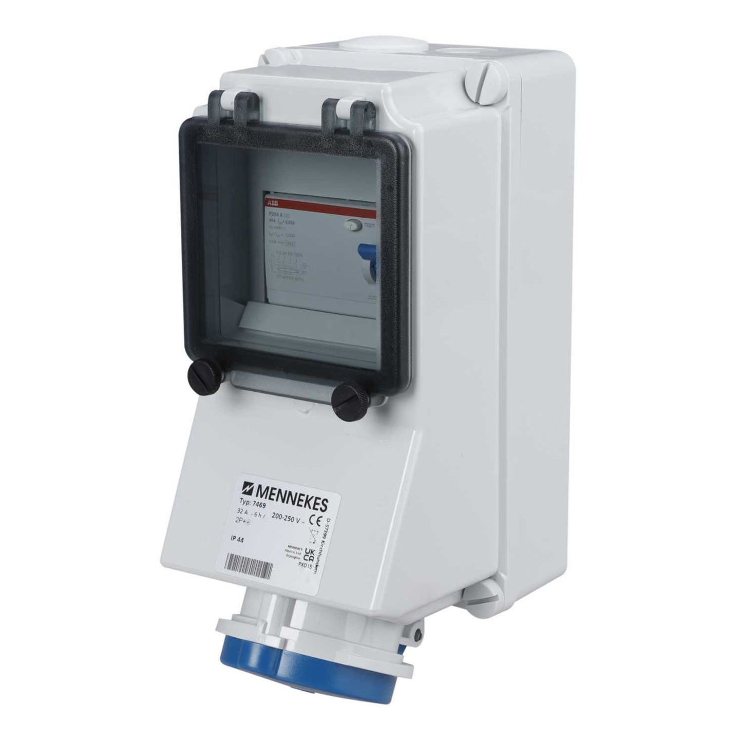 Mennekes 32A 2P+E 230V RCD Protected Socket IP44