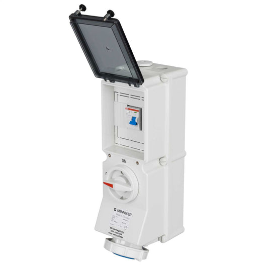 Mennekes 32A 2P+ E 230V Interlocked RCD Protected Socket IP67