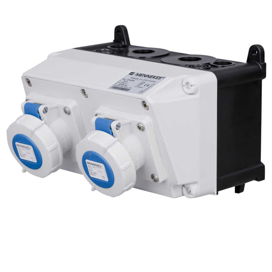 Mennekes Amaxx® 16A 2P+E 230V 2 Gang Wall Mounted Socket IP67