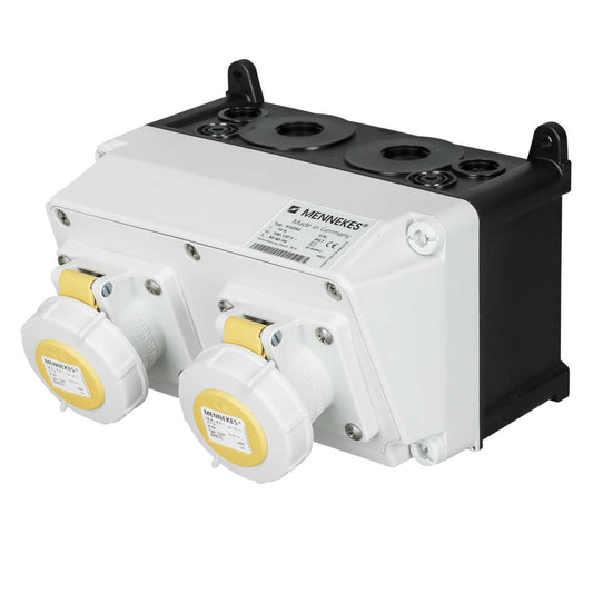 Mennekes Amaxx® 16A 2P+E 110V 2 Gang Wall Mounted Socket IP67