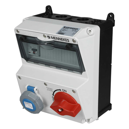 Mennekes Amaxx 16A 2P+E 230V Interlocked Switched RCD Protected Socket IP67
