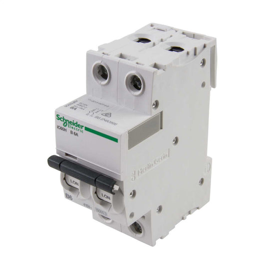 Schneider Acti9 6A Double Pole 10kA B Curve MCB