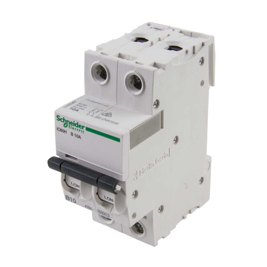 Schneider Acti9 10A Double Pole 10kA B Curve MCB
