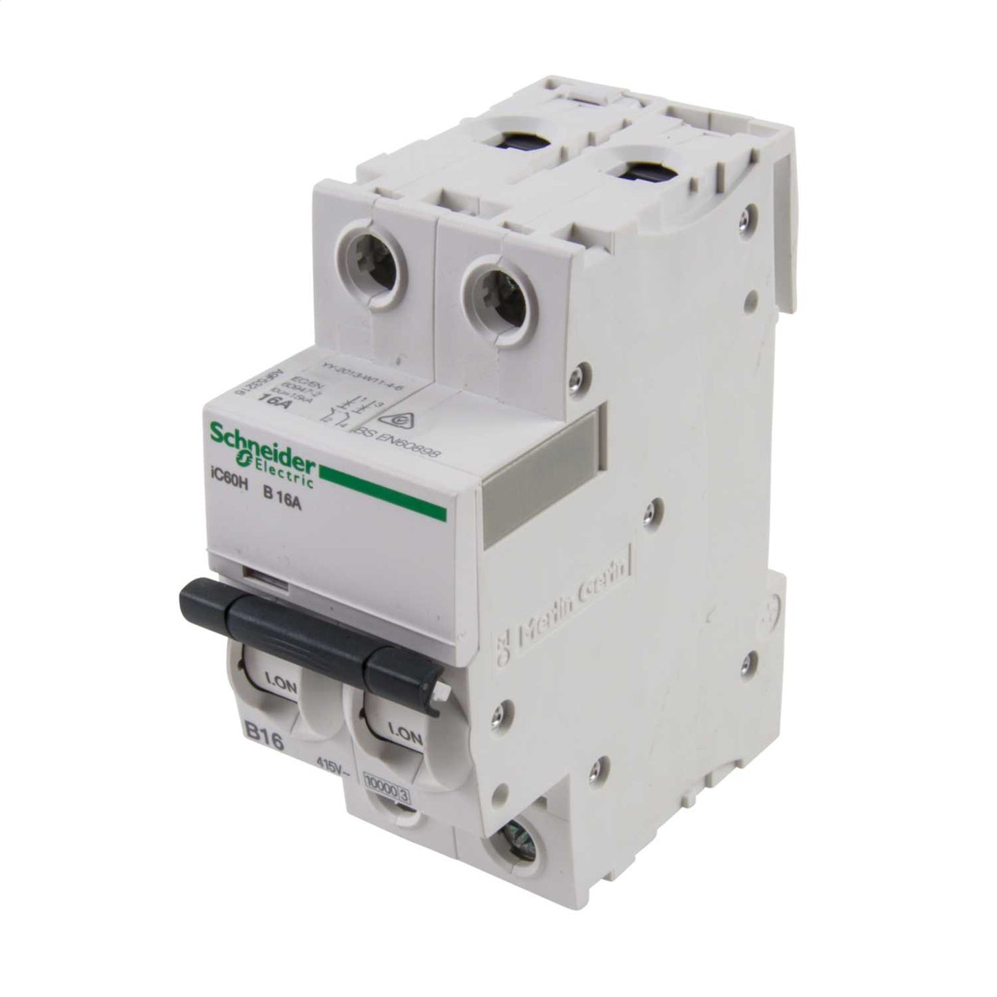 Schneider Acti9 16A Double Pole 10kA B Curve MCB