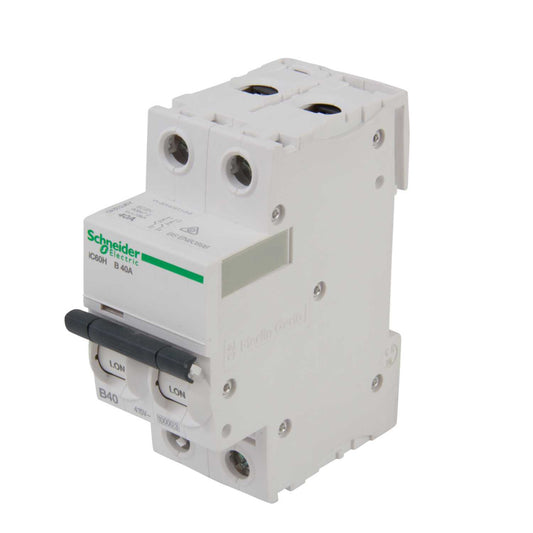 Schneider Acti9 40A Double Pole 10kA B Curve MCB