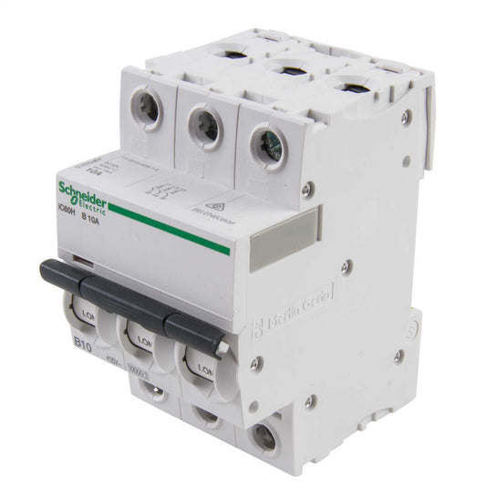 Schneider Acti9 10A Triple Pole 10kA B Curve MCB