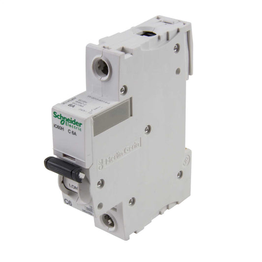 Schneider Acti9 6A Single Pole 10kA C Curve MCB