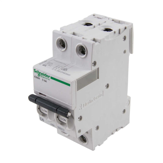 Schneider Acti9 6A Double Pole 10kA C Curve MCB