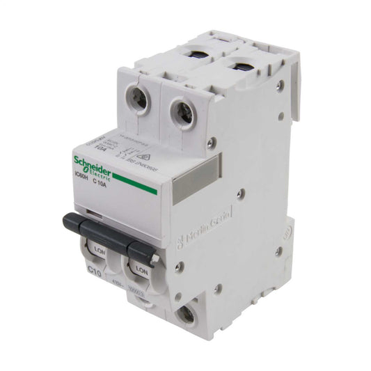 Schneider Acti9 10A Double Pole 10kA C Curve MCB