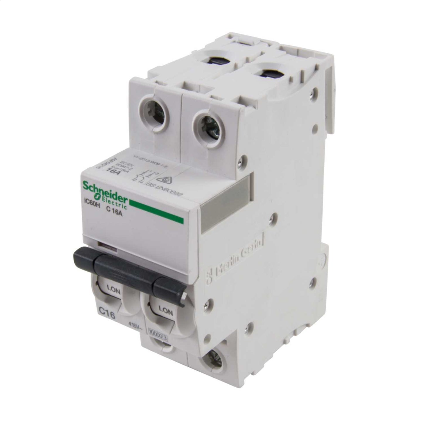 Schneider Acti9 16A Double Pole 10kA C Curve MCB