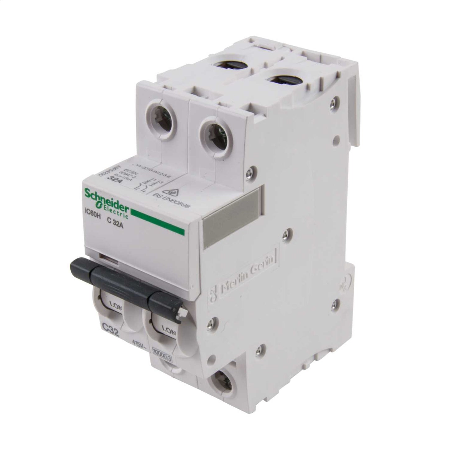 Schneider Acti9 32A Double Pole 10kA C Curve MCB