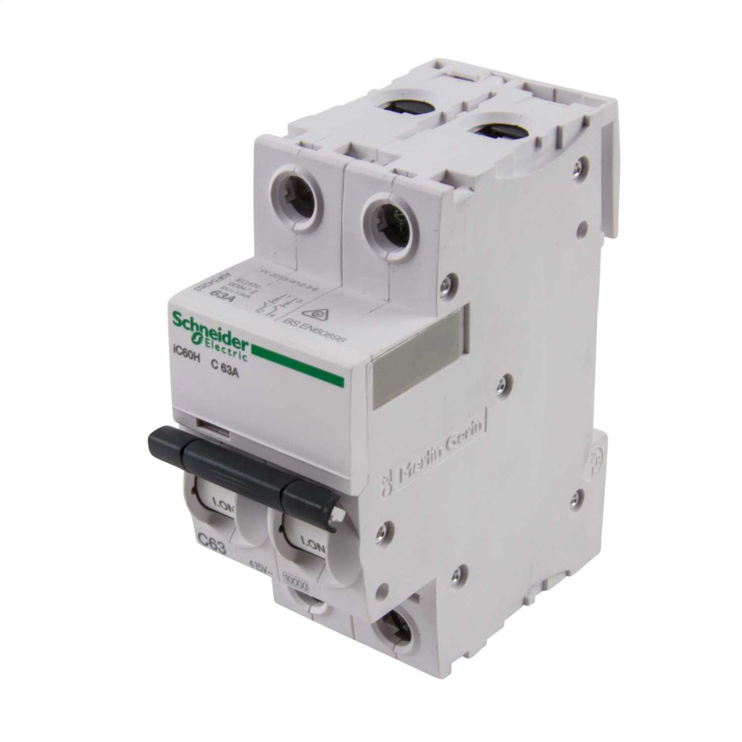 Schneider Acti9 63A Double Pole 10kA C Curve MCB