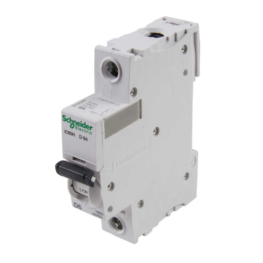 Schneider Acti9 6A Single Pole 10kA D Curve MCB