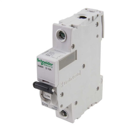 Schneider Acti9 10A Single Pole 10kA D Curve MCB