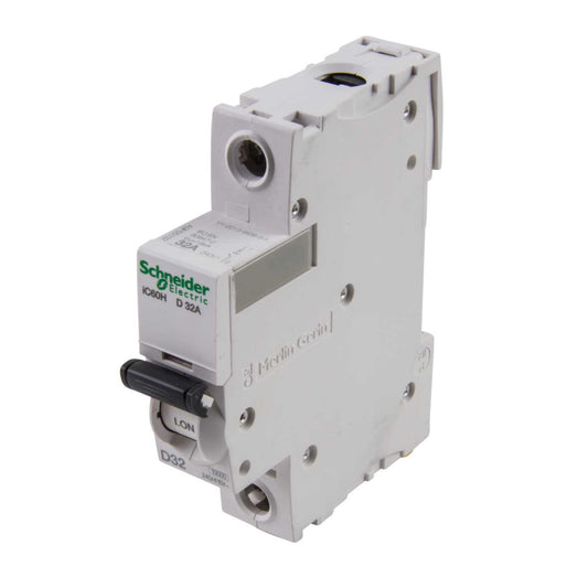 Schneider Acti9 32A Single Pole 10kA D Curve MCB