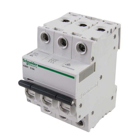 Schneider Acti9 6A Triple Pole 10kA D Curve MCB