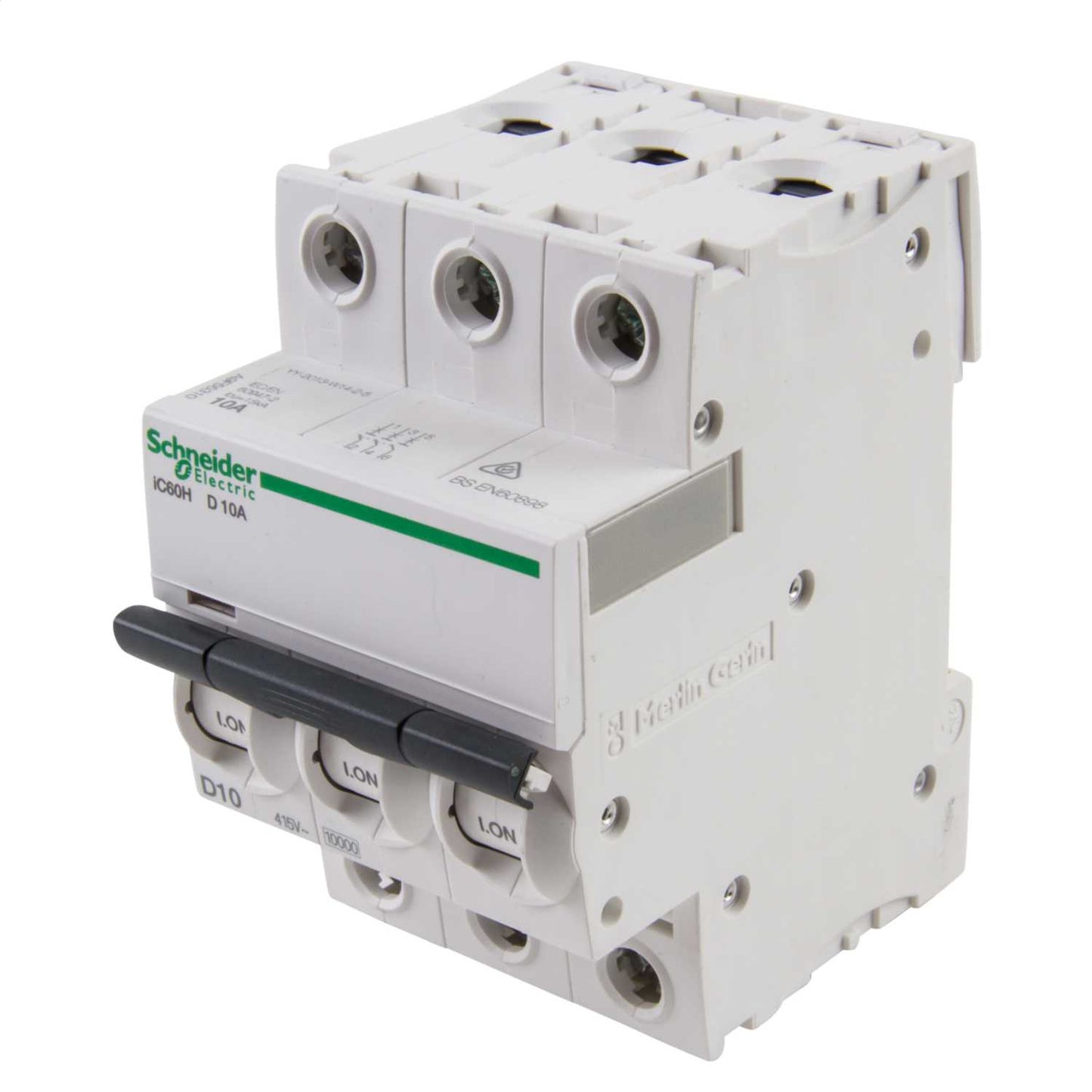 Schneider Acti9 10A Triple Pole 10kA D Curve MCB
