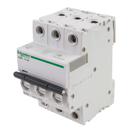 Schneider Acti9 10A Triple Pole 10kA D Curve MCB