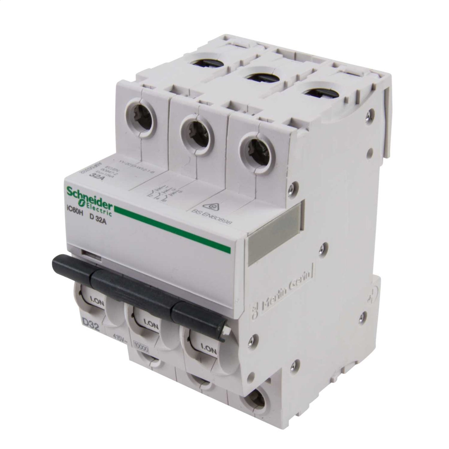 Schneider Acti9 32A Triple Pole 10kA D Curve MCB