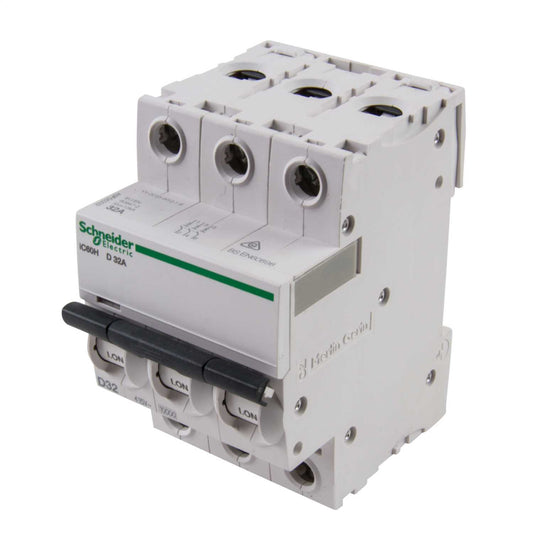Schneider Acti9 32A Triple Pole 10kA D Curve MCB