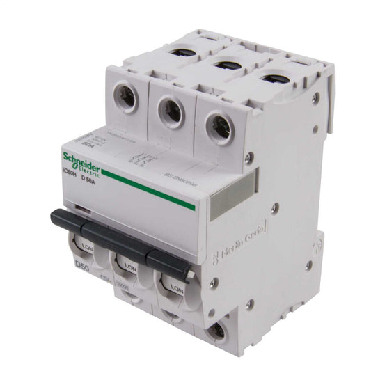 Schneider Acti9 50A Triple Pole 10kA D Curve MCB
