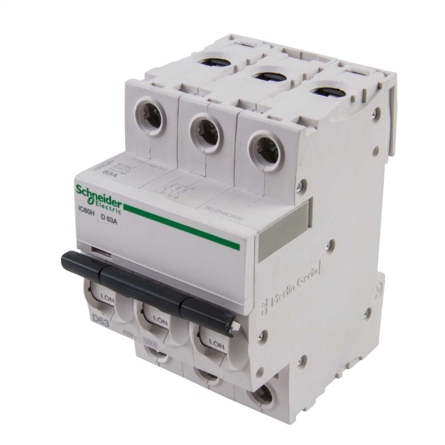 Schneider Acti9 63A Triple Pole 10kA D Curve MCB