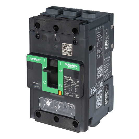 Schneider Merlin Powerpact4 50A Triple Pole 25kA ComPacT NSXm TMD Trip Mccb
