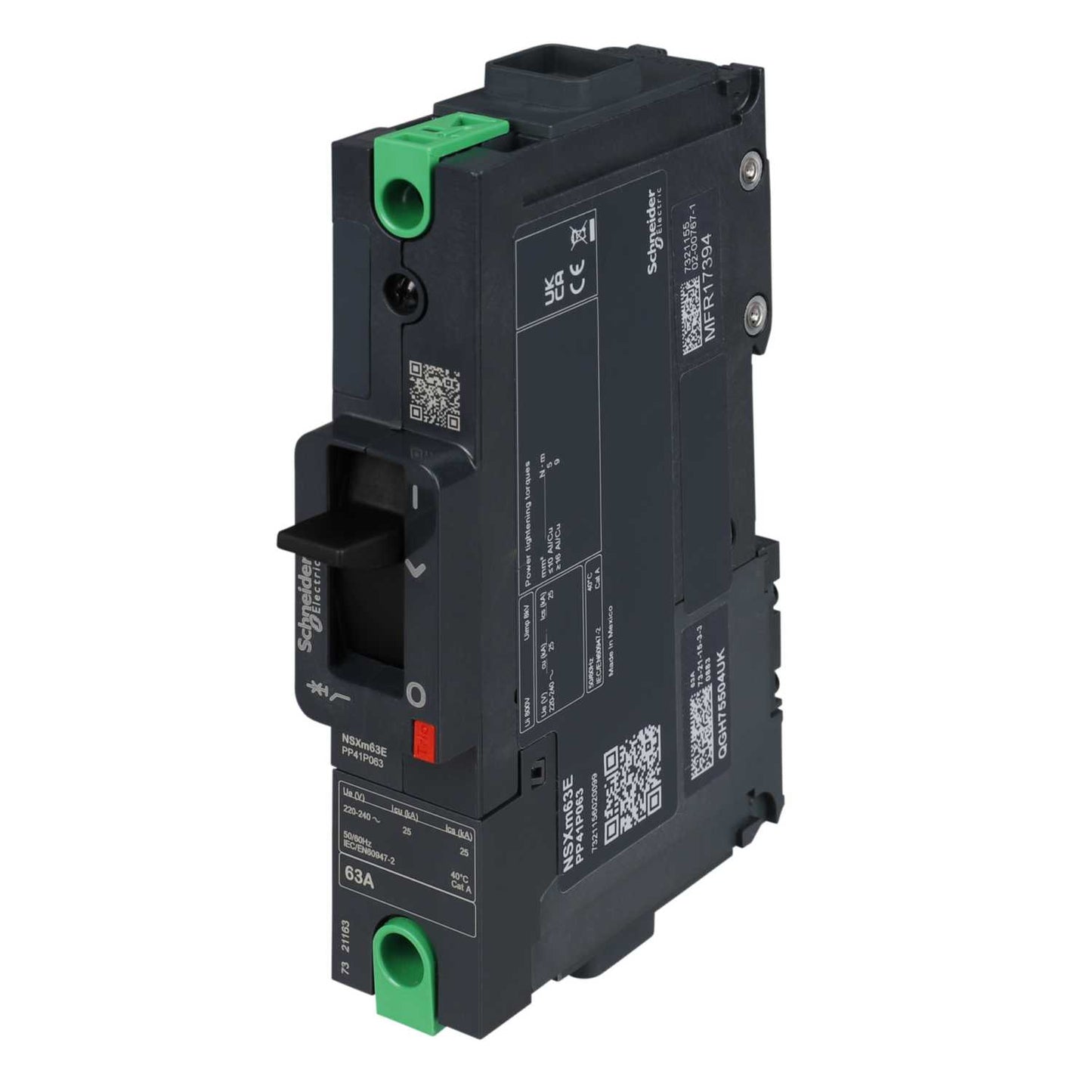Schneider Merlin Powerpact4 63A Single Pole 35kA ComPact NSXm TMD Trip Mccb