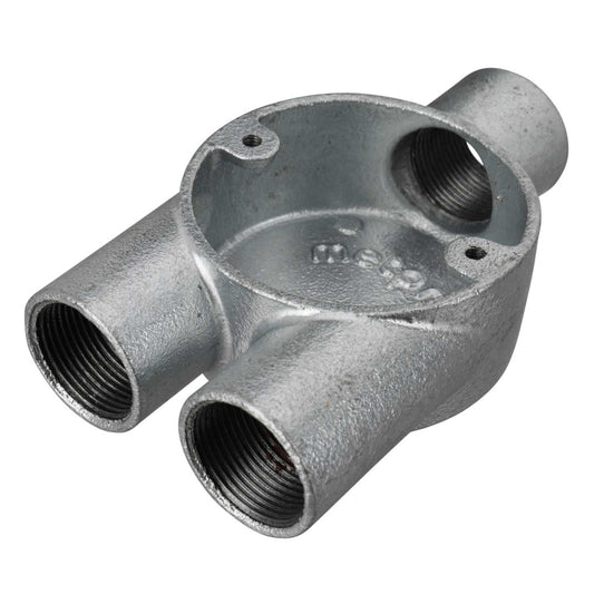 25mm 3 Way Y Trouser Galvanised Conduit Box (Sold in 1's)