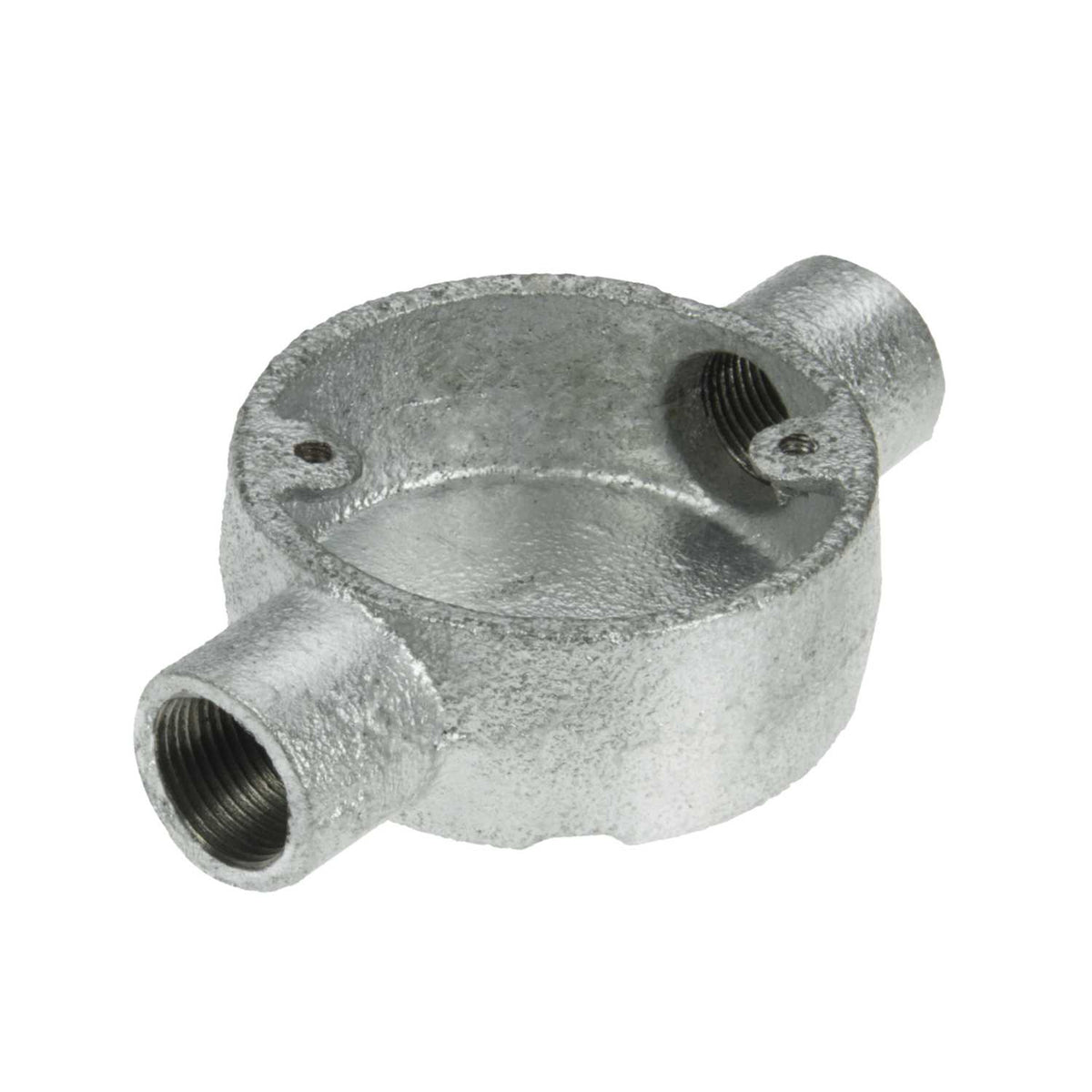 25mm 2 Way Through Galvanised Conduit Box (Sold in 1's)