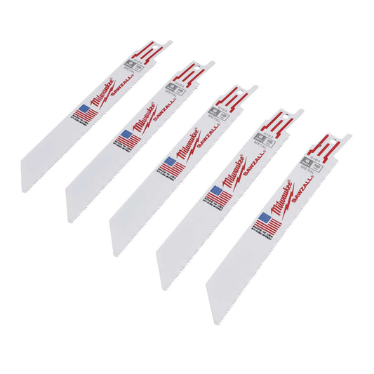 Milwaukee 150mm 18TPi Sawzall Saw Blades (Pack of 5)
