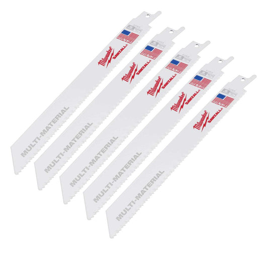 Milwaukee 200mm 10/14TPi Sawzall Multi-Material Blades (Pack of 5)