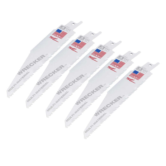 Milwaukee 150mm 7/11TPi Sawzall Multi Material Wrecker Saw Blade (Pack of 5)