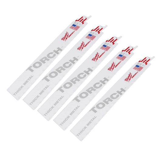 Milwaukee 230mm 10TPi Sawzall Torch Bi-Metal Demolition Blade (Pack of 5)