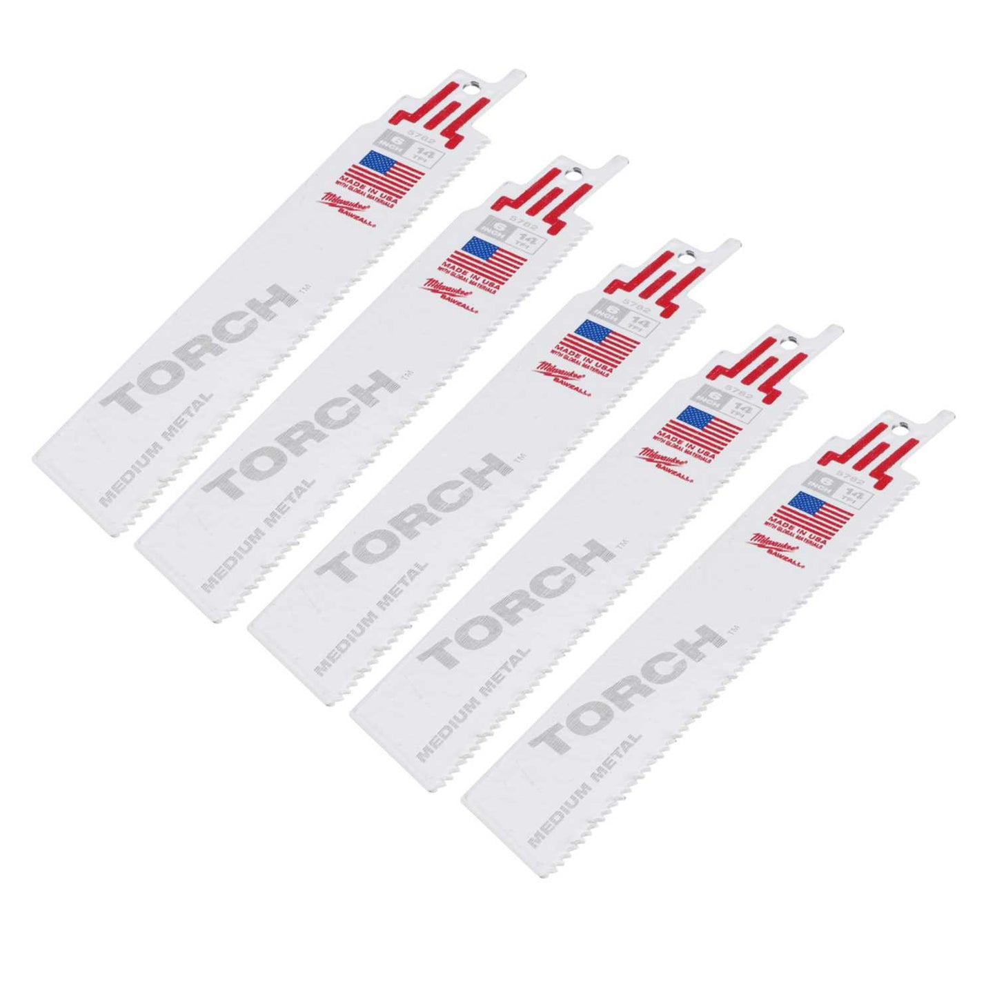 Milwaukee 150mm 14TPi Sawzall Torch Bi-Metal Demolition Blade (Pack of 5)