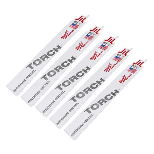 Milwaukee 230mm 14TPi Sawzall Torch Bi-Metal Demolition Blade (Pack of 5)