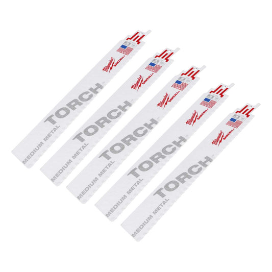 Milwaukee 230mm 18TPi Sawzall Torch Bi-Metal Demolition Blade (Pack of 5)