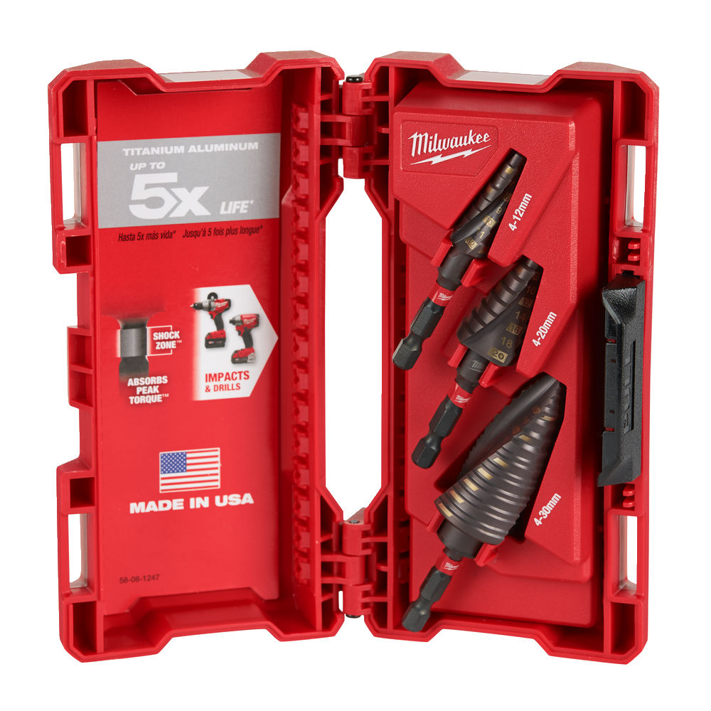 Milwaukee 3 Piece Shockwave™ Step Drill Set