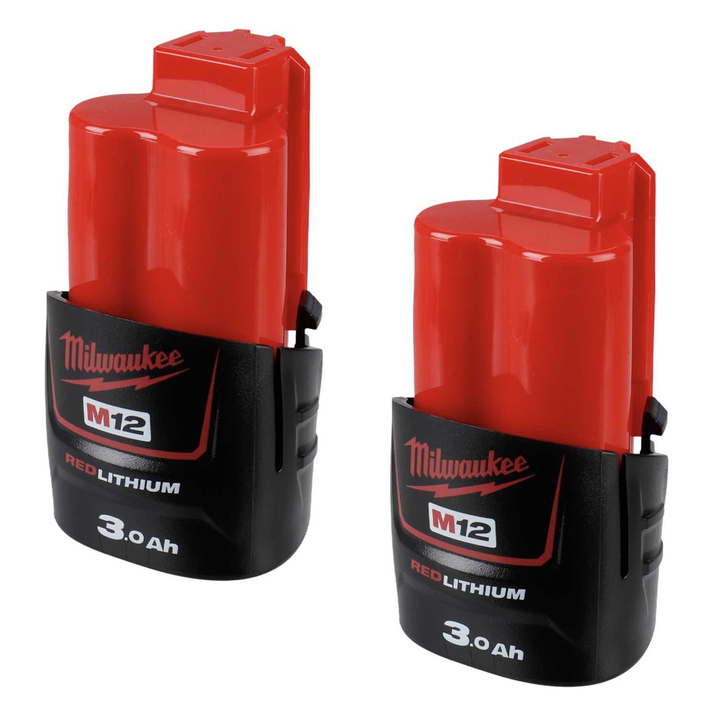 Milwaukee M12B3 12V 3.0Ah Red Lithium-Ion Battery (Pack of 2)