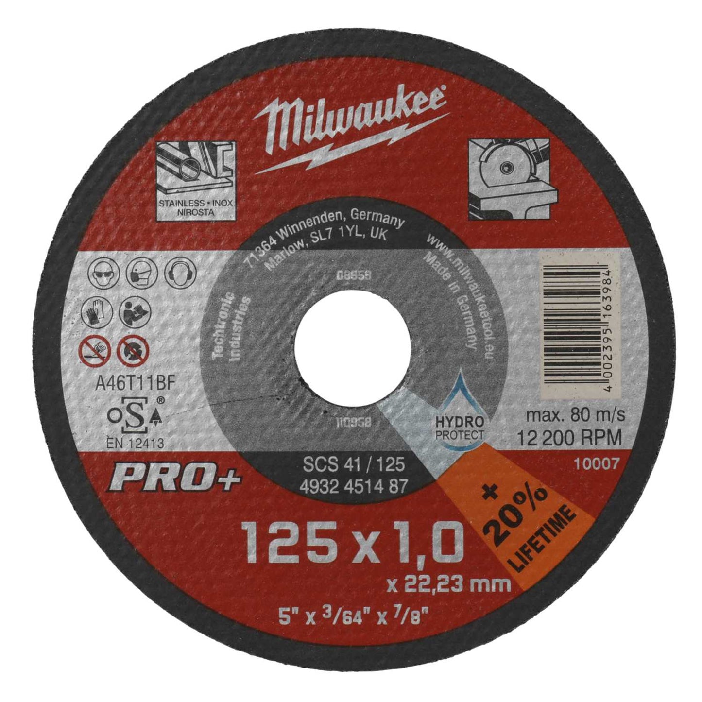 Milwaukee Thin Metal Cutting Discs Pro+ 125 x 1 x 22.23mm (Pack of