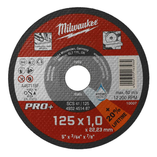Thin Metal Cutting Discs Pro+ 125 x 1 x 22.23mm (Sold in 1's)