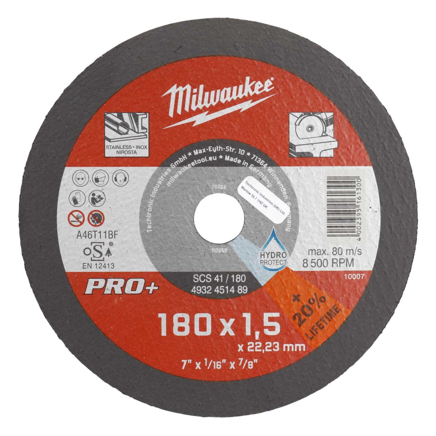 Thin Metal Cutting Discs Pro+ 180 x 1.5 x 22mm (Sold in 1's)