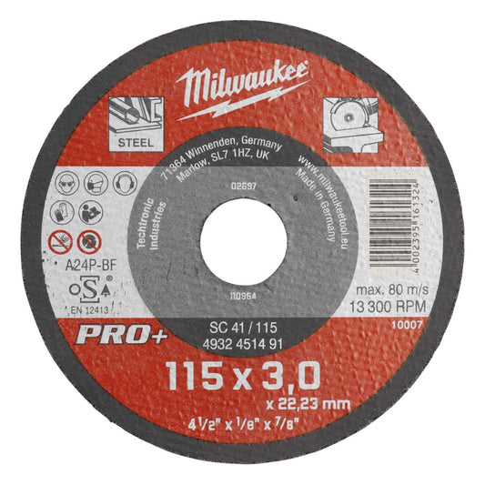 Metal Cutting Discs Pro+ 115 x 3 x 22mm (Sold in 1's)
