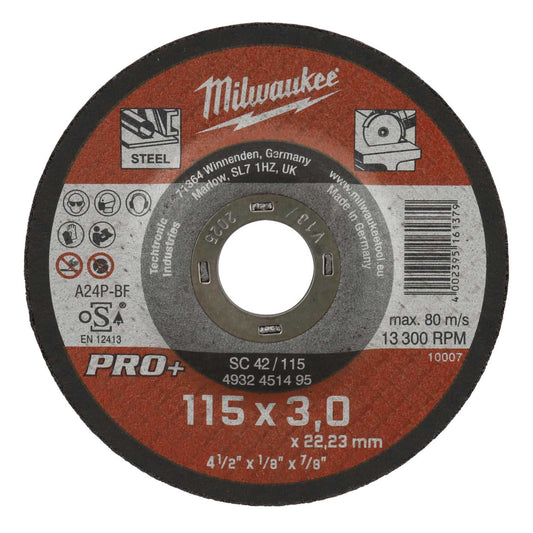 Metal Cutting Discs Pro+ 115 x 3 x 22mm (Sold in 1's)