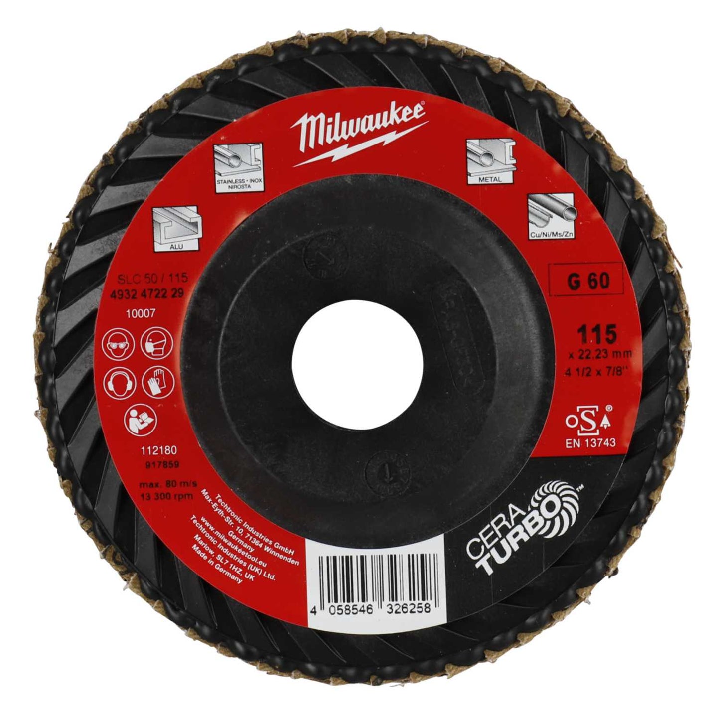 Milwaukee 115mm Cera Turbo Flap Disc
