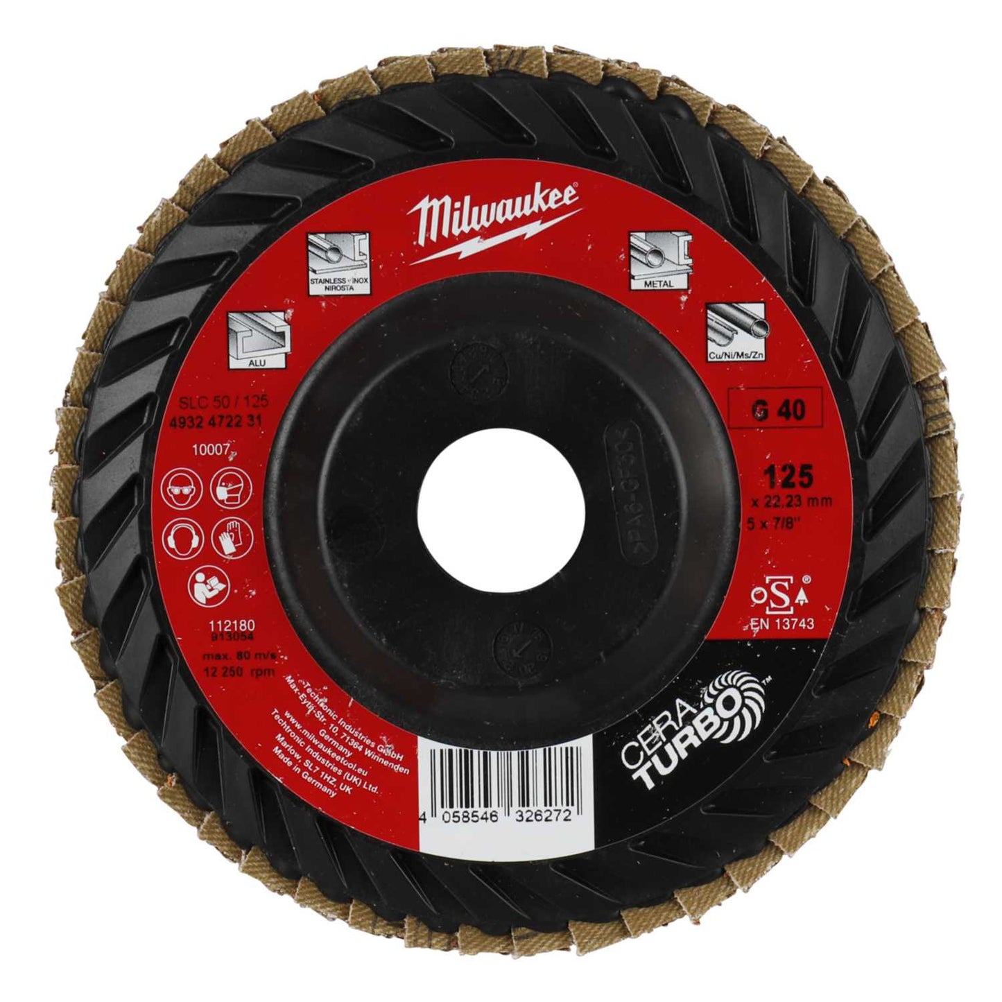 Milwaukee 125mm Cera Turbo Flap Disc