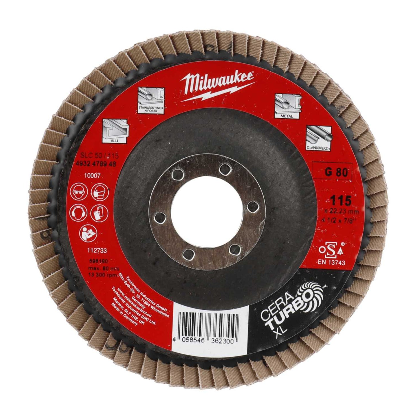 Milwaukee 115mm Cera Turbo XL Flap Disc