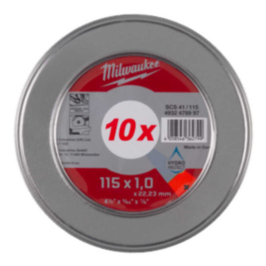 Milwaukee Thin Metal Cutting Discs PRO+ 115 x 1 x 22.2mm (Pack of 10)