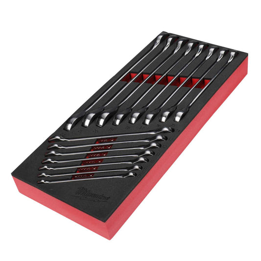 Milwaukee 15 Piece MAX Bite™ Combi Ratchet Spanner Set in Foam Insert